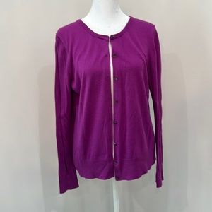 Ann Taylor Purple Button Down Cardigan